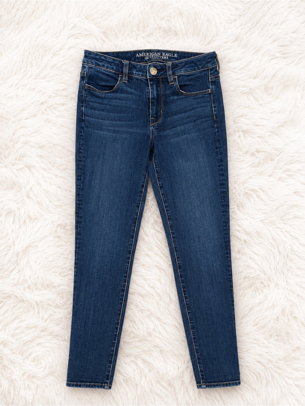 American Eagle Hi Rise Jegging Size 4 Dark Wash Super Stretch Skinny Jeans Y2K